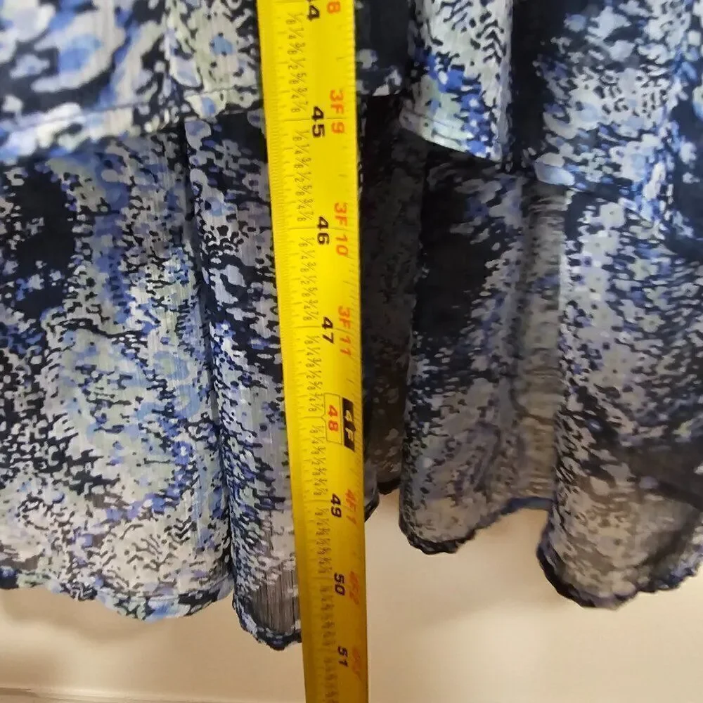 EUC JOIE PRINTED HIGH LOW MAXI DRESS V NECK LONGSLEEVES SIZE XXL